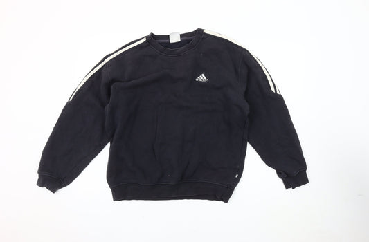 Adidas Men's Black Pullover Sweatshirt S - Logo Accent