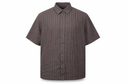 Marks and Spencer Men's Grey XL Striped Button-Up Shirt