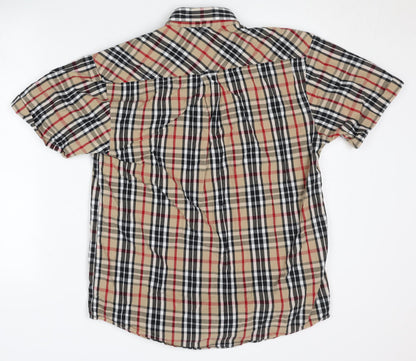 James Pringle Beige Check Button-Up Men's Shirt Size S