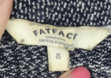 Womens UK Size 8 Fat Face Blue Cardigan Jumper