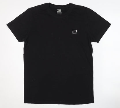 Jack & Jones Men’s Black Medium T-Shirt, Solid Jersey