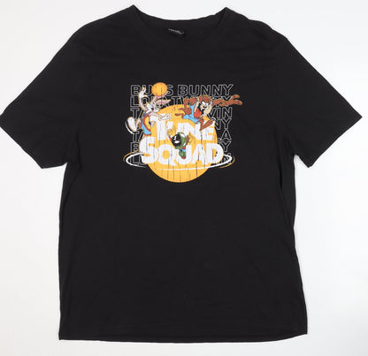 Space Jam Men's Black XL Bugs Bunny T-Shirt