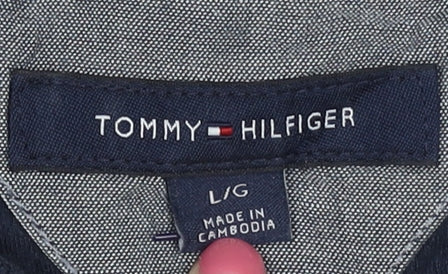 Tommy Hilfiger Men's L Blue Striped Polo