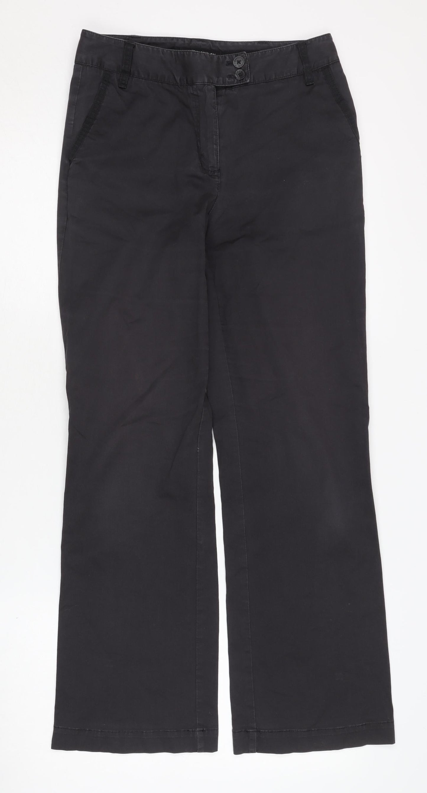Laura Ashley Women's Black Trousers, Size 8, Straight Leg