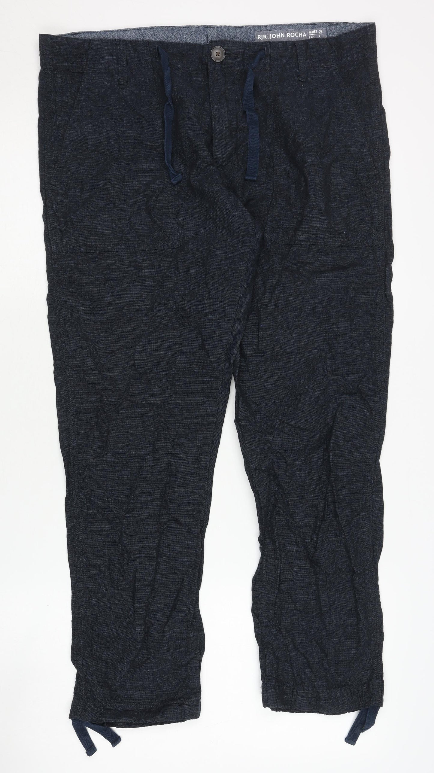 Unisex Adultss UK Size S RJR John Rocha Regular Fit Cargo Blue Trousers