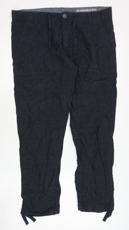 Unisex Adultss UK Size S RJR John Rocha Regular Fit Cargo Blue Trousers