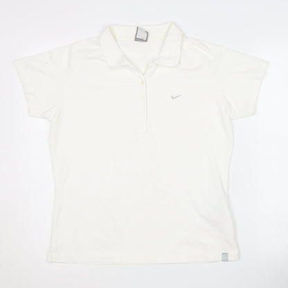 Womens UK Size XL Nike White Basic Polo
