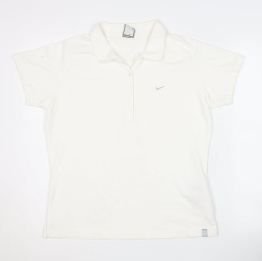 Womens UK Size XL Nike White Basic Polo