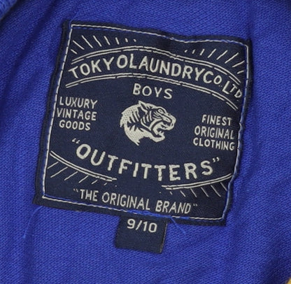 Tokyo Laundry Boys Blue Polo Shirt, Size 9-10, Casual Summer Wear