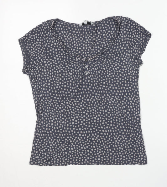 Jasper Conran Women's Blue Animal Print Top Size 10