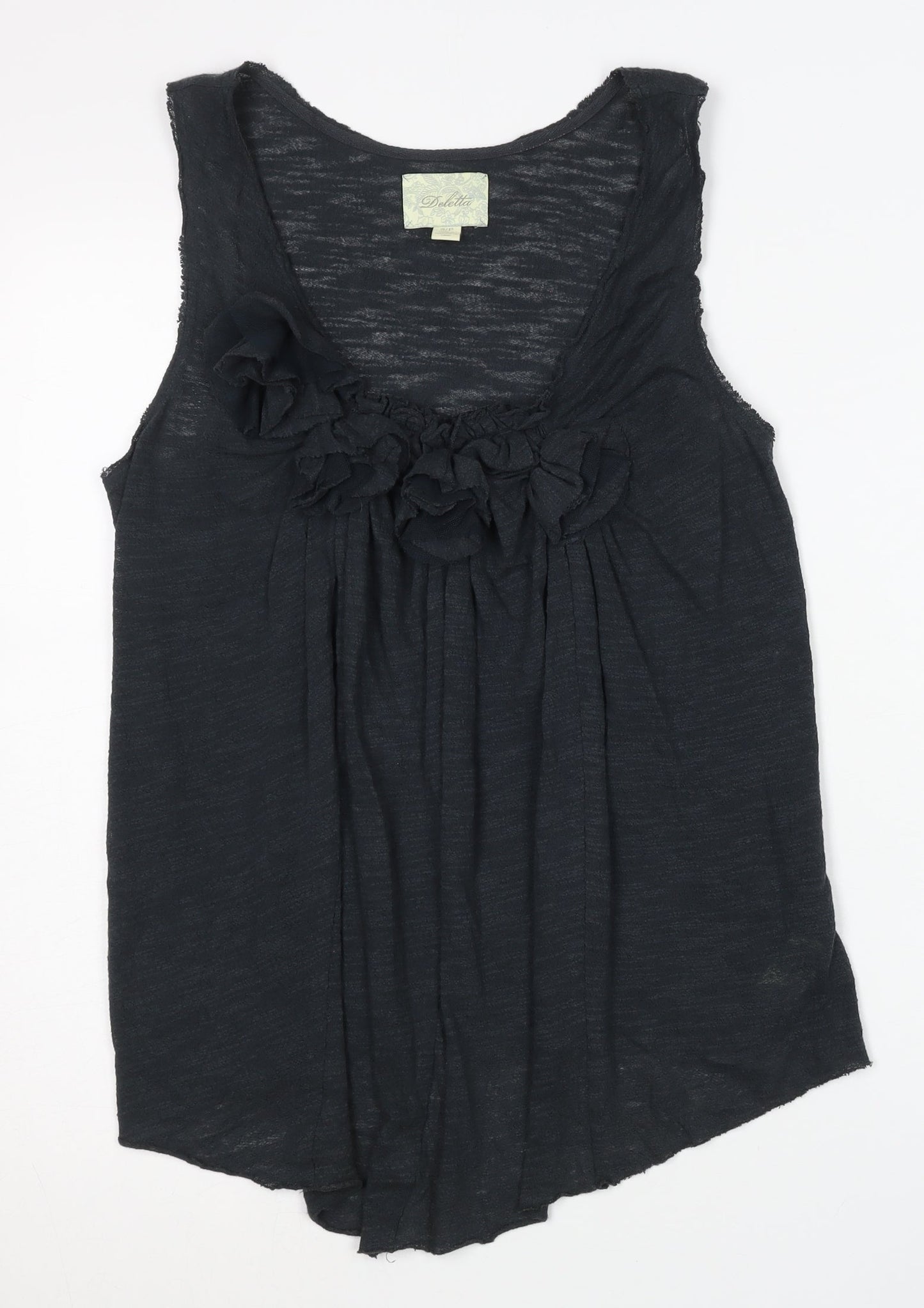 Deletta Women's Black Sleeveless Tank Top - Size S