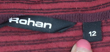Rohan Women's Red Striped Knit Sweatshirt Size 12