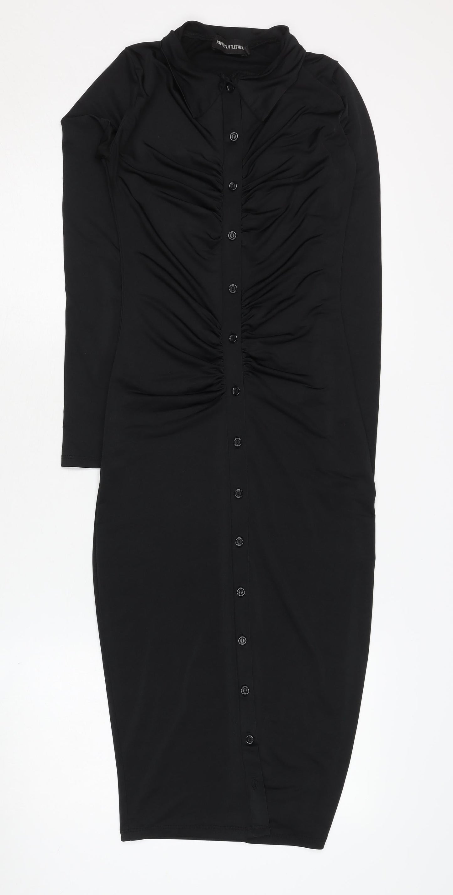 PrettyLittleThing Women's Black Shirt Dress Size 8