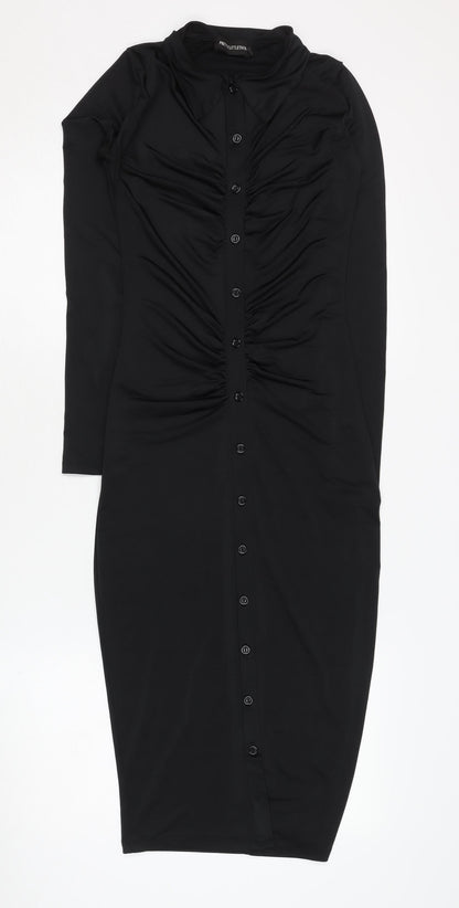 PrettyLittleThing Women's Black Shirt Dress Size 8