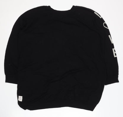 Post Card Black Womens Pullover Sweatshirt Size 6
