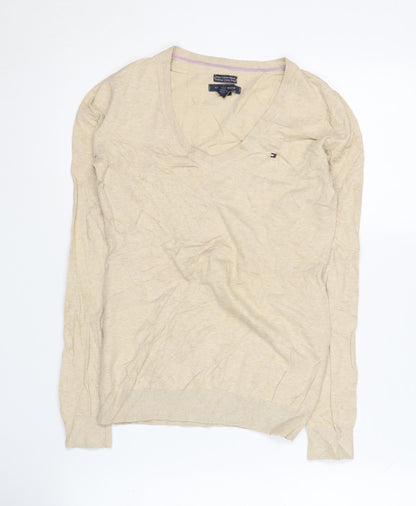 Womens UK Size XS Tommy Hilfiger Beige Pullover Jumper