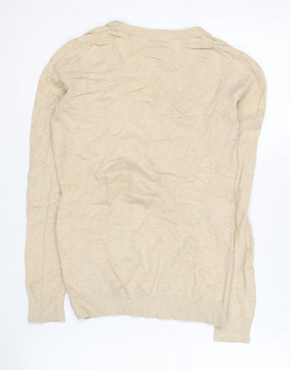Womens UK Size XS Tommy Hilfiger Beige Pullover Jumper