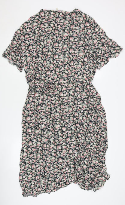 Oasis Women's Multicoloured Floral Dress Size 18