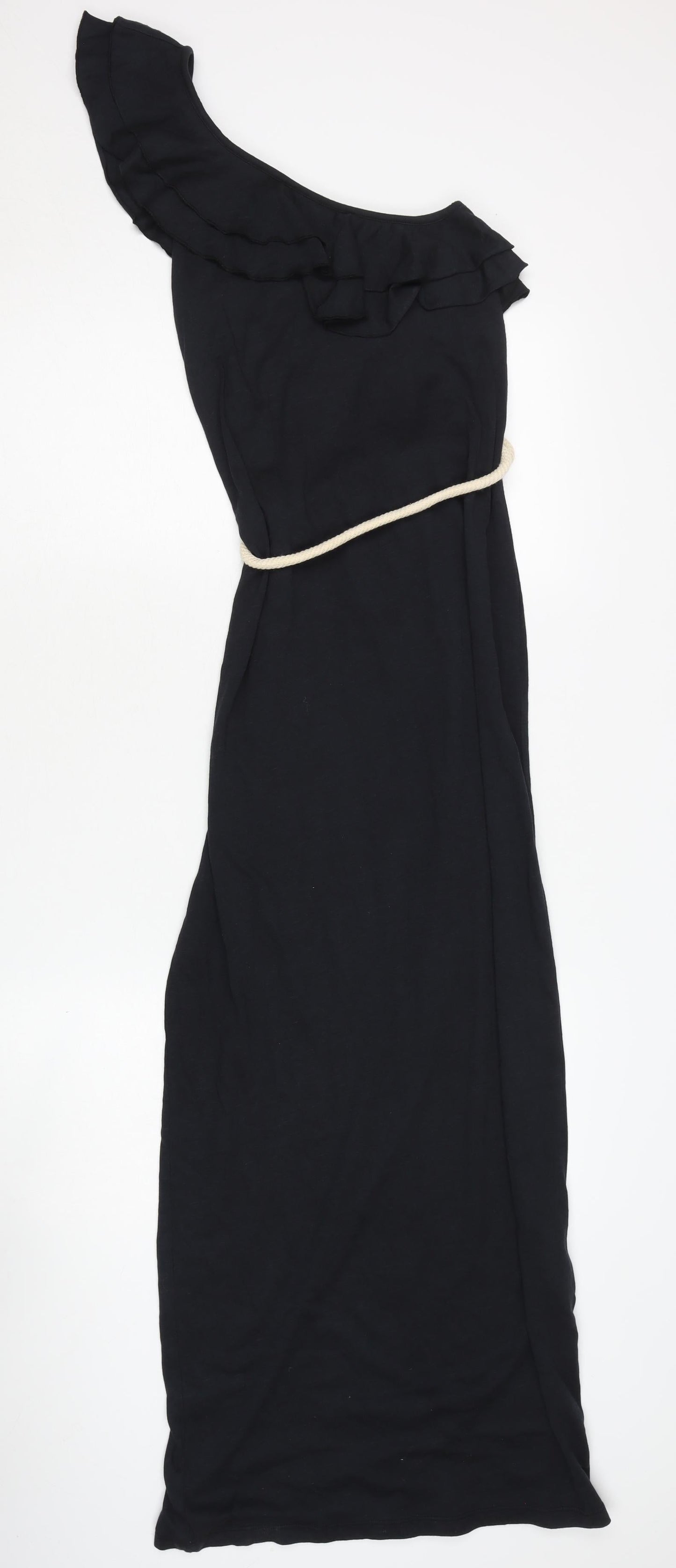 edc Women's Black Long One Shoulder Dress XS