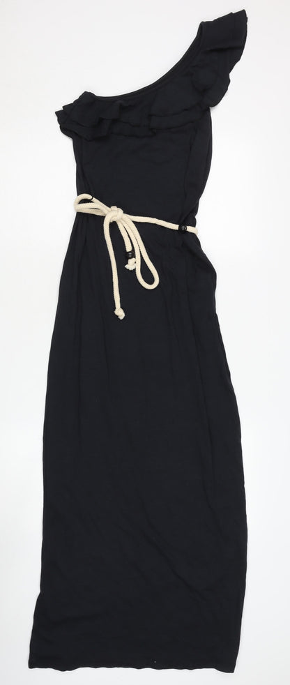 edc Women's Black Long One Shoulder Dress XS