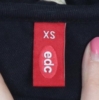 edc Women's Black Long One Shoulder Dress XS