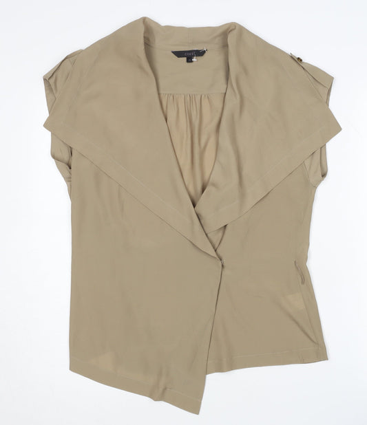 Coast Women's Beige Wrap Blouse Size 14