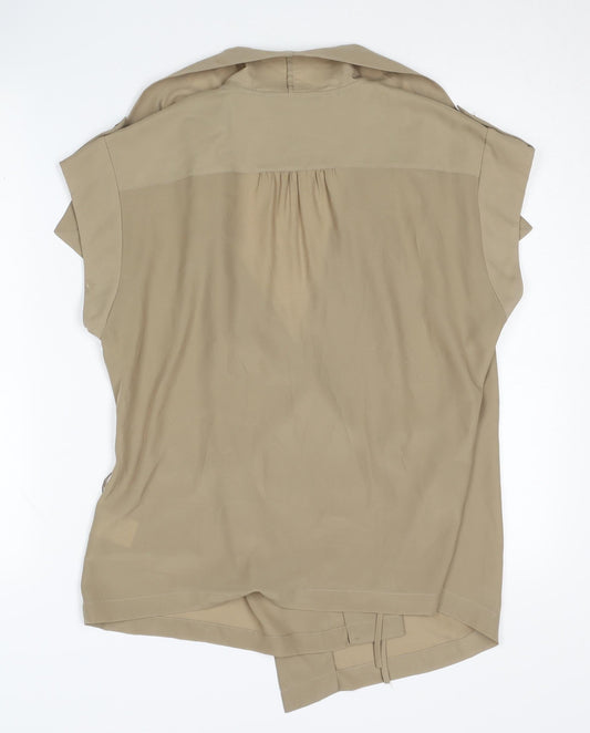 Coast Women's Beige Wrap Blouse Size 14