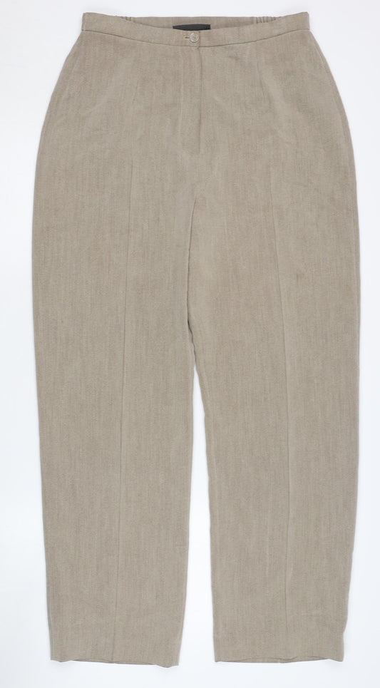 Womens UK Size 14 Alex & Co. Regular Fit  Beige Trousers