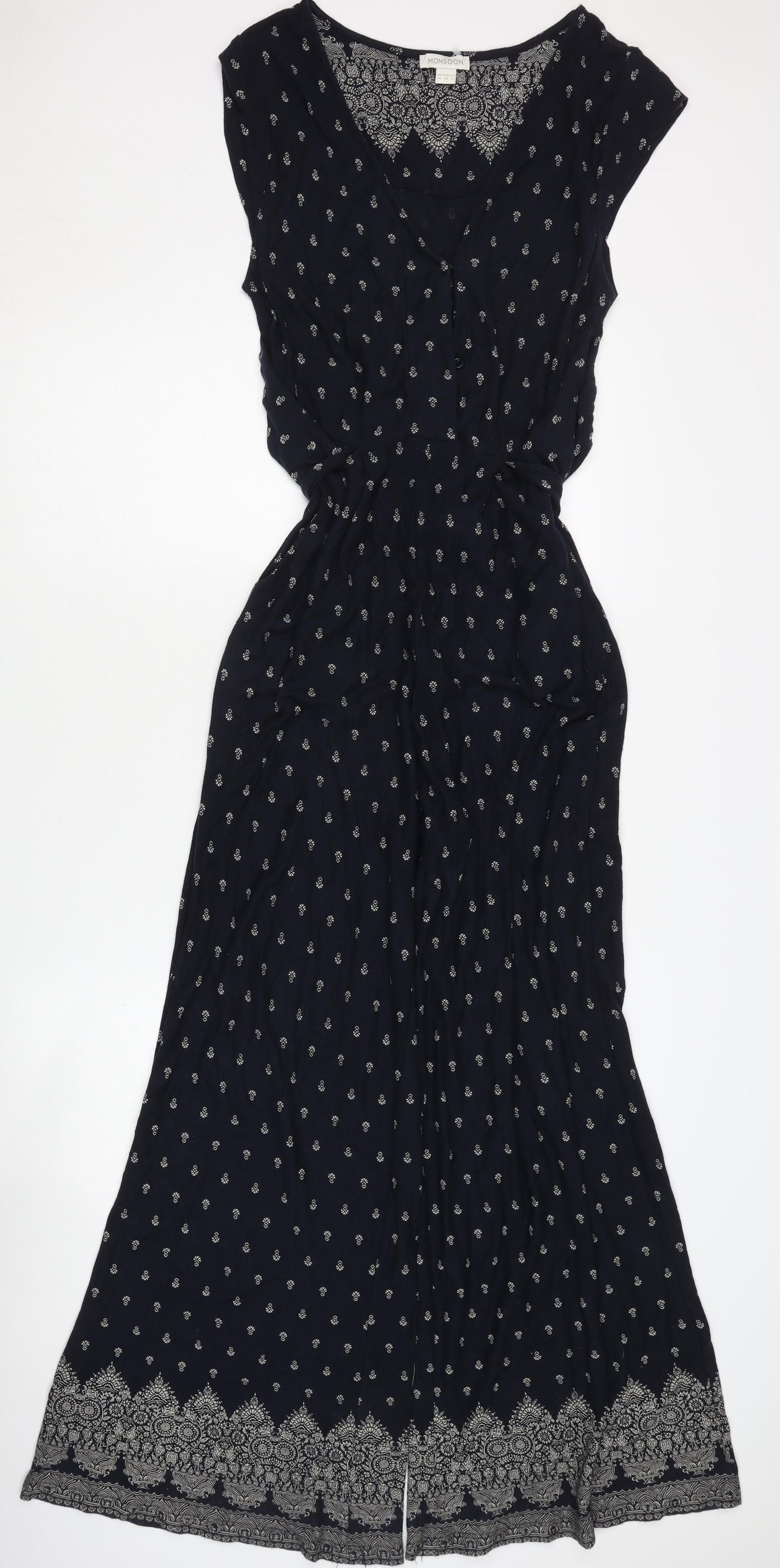 Monsoon Women's Paisley Black Jumpsuit Size 10
