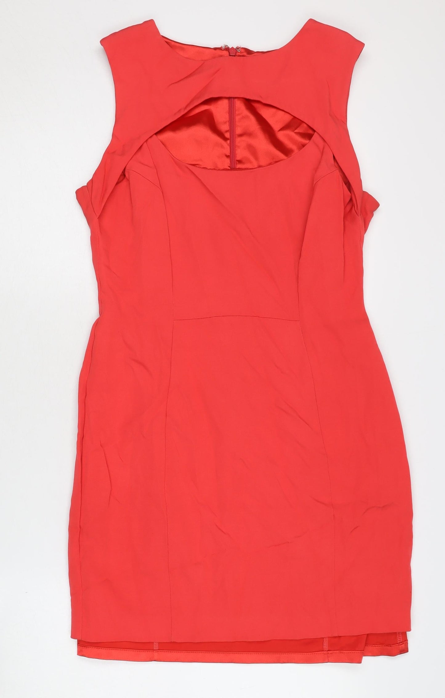 French Connection Women's Red Sleeveless Bodycon Dress Size 14