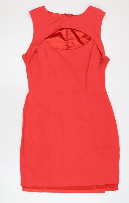 French Connection Women's Red Sleeveless Bodycon Dress Size 14