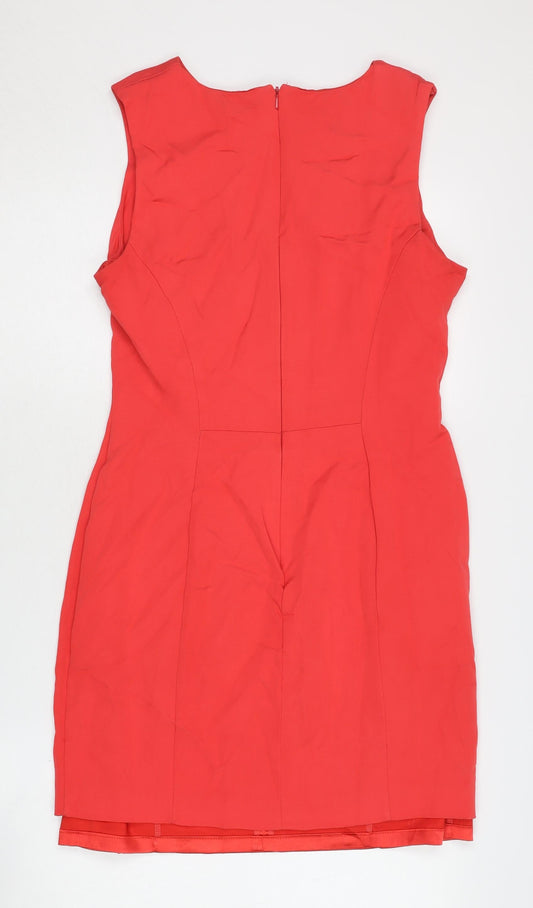 French Connection Women's Red Sleeveless Bodycon Dress Size 14