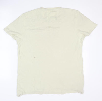 Ted Baker Beige Henley T-Shirt, Men's L, Short Sleeve