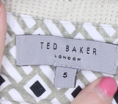 Ted Baker Beige Henley T-Shirt, Men's L, Short Sleeve