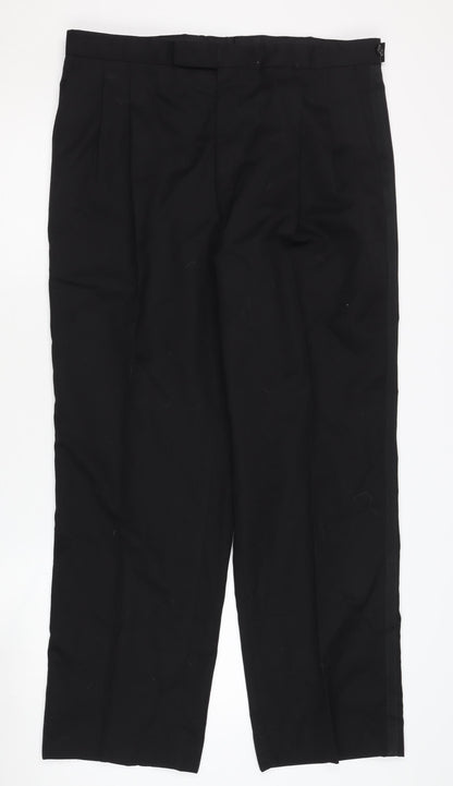 Austin Reed Men's Black Wool Formal Trousers L