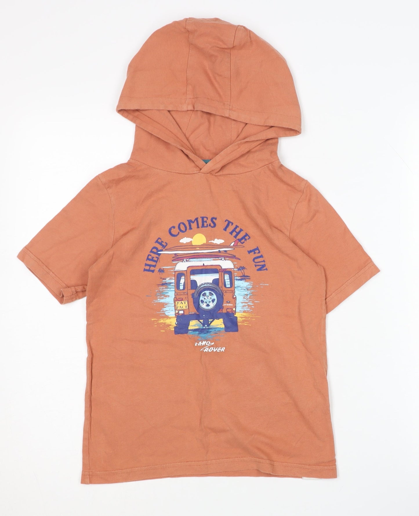 FatFace Boys Orange Hoodie, Size 8-9 Years, Graphic Print