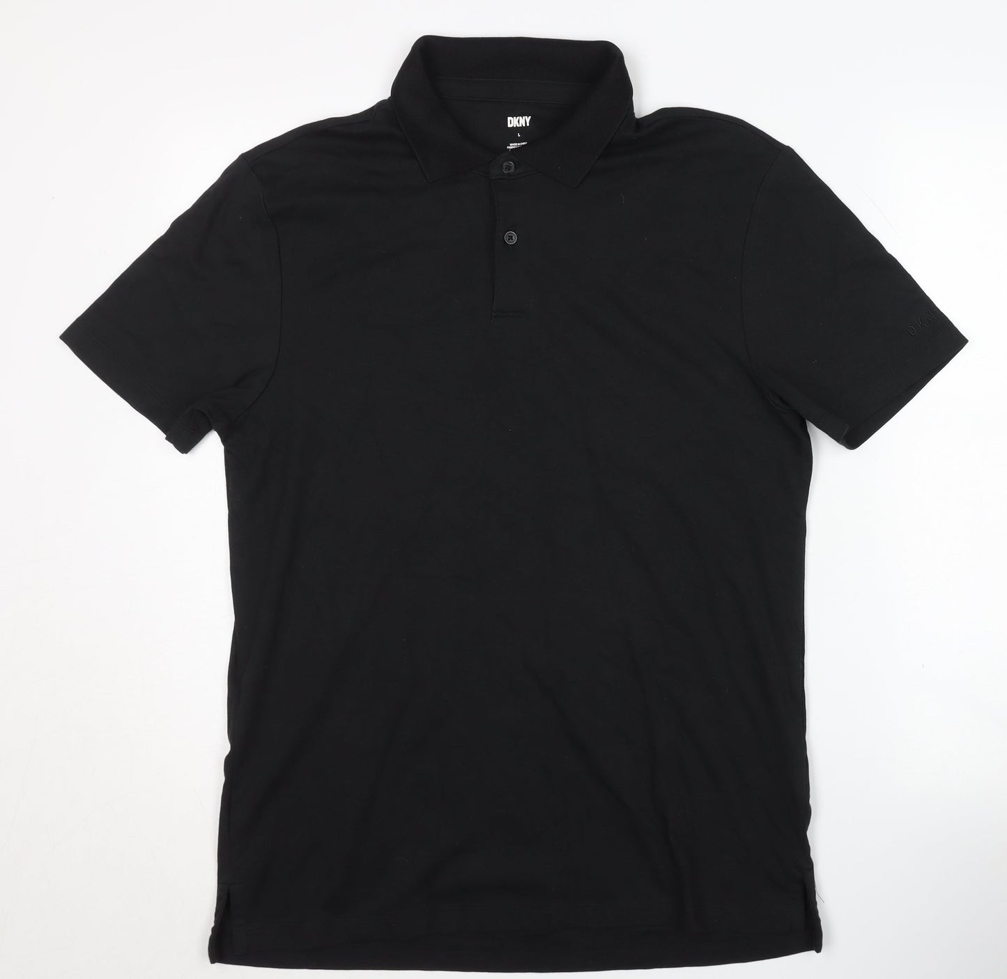 DKNY Men's Black Polo Shirt L - Classic Short Sleeve
