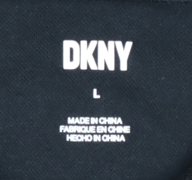 DKNY Men's Black Polo Shirt L - Classic Short Sleeve