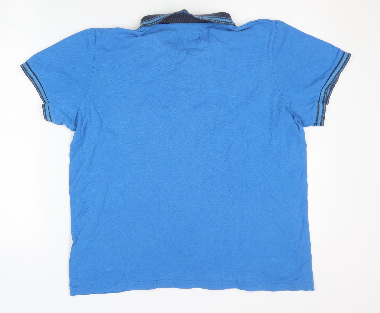 Kangol Men's Blue Polo Shirt - Large, Cotton, Short Sleeve