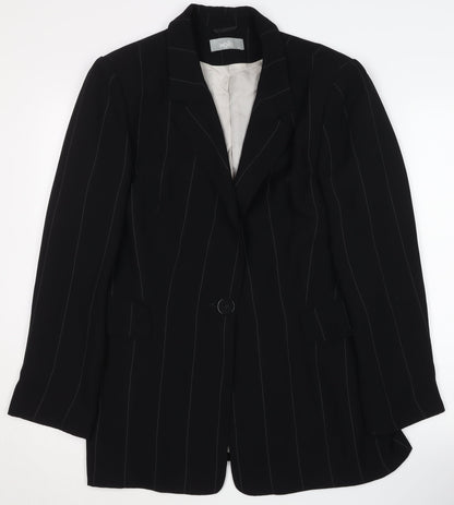 Wallis Women's Black Pinstripe Blazer Size 16