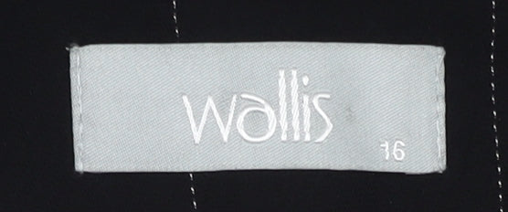 Wallis Women's Black Pinstripe Blazer Size 16