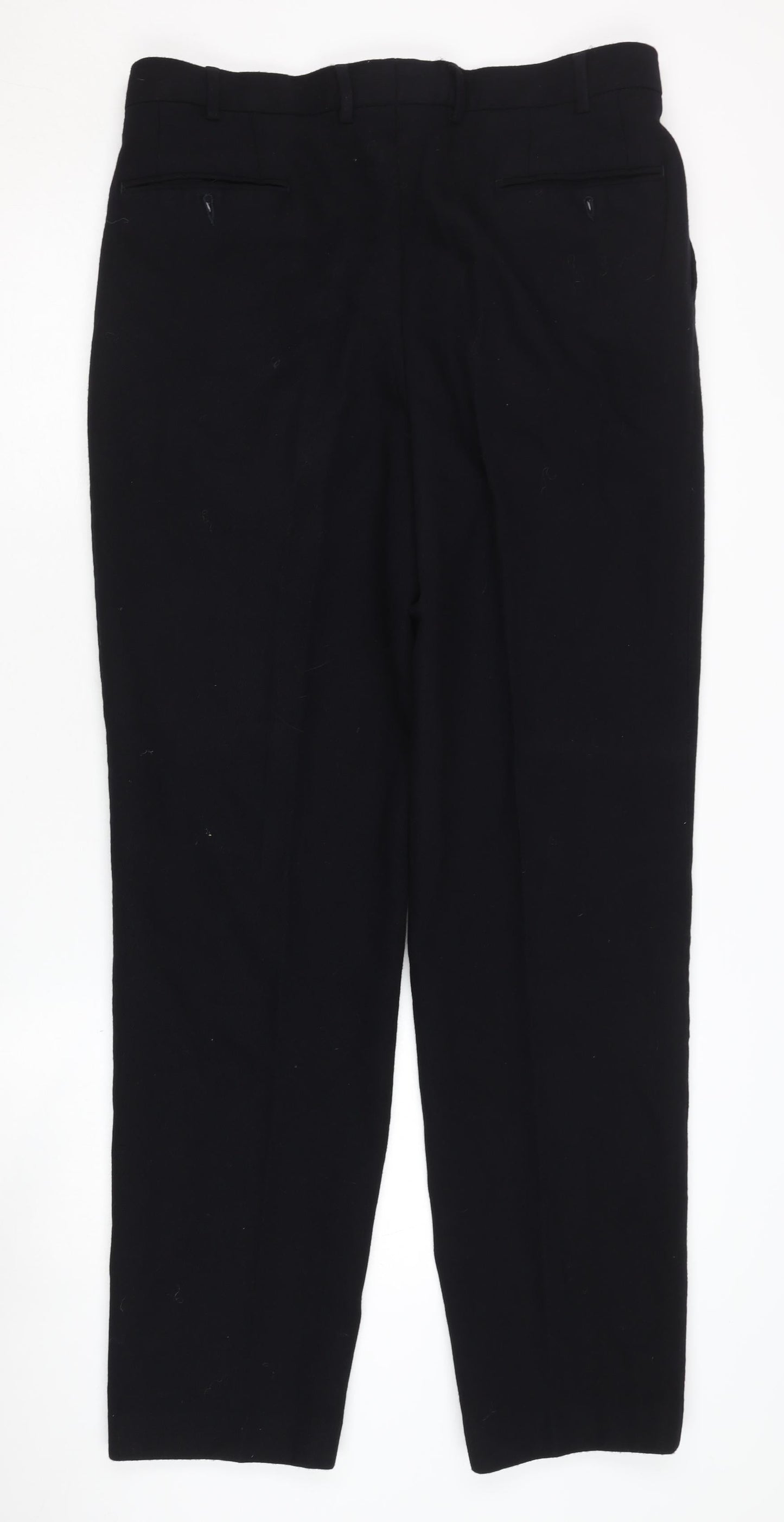 Mens UK Size 36L Cecil Gee Regular Fit Formal Black Trousers