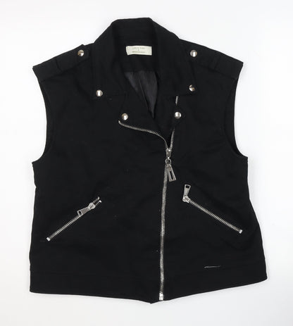 Ginette Paris Women's Black Biker Waistcoat, Size 1