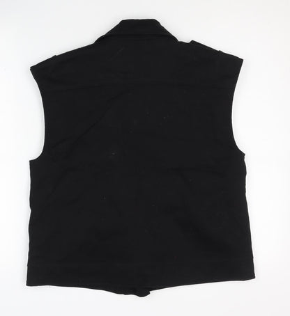 Ginette Paris Women's Black Biker Waistcoat, Size 1