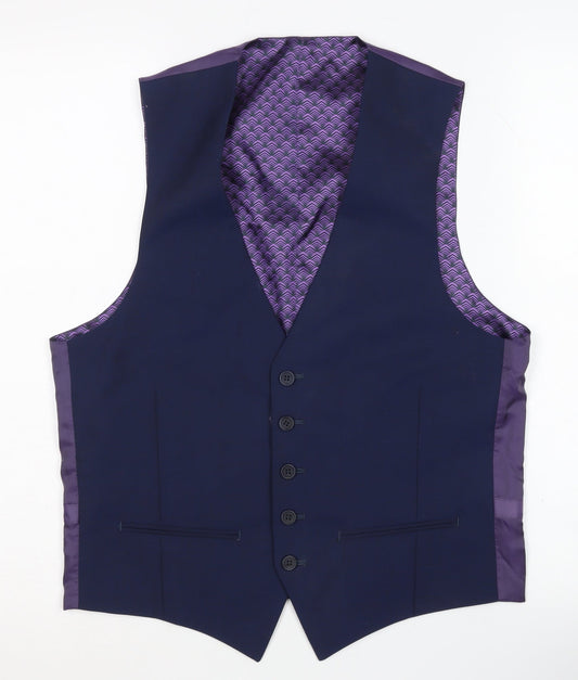 Mens UK Size 38 Ted Baker Regular Blue Suit Waistcoat
