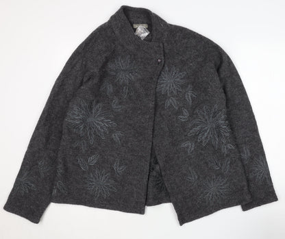 Womens UK Size M Kenar Grey Cardigan Jumper