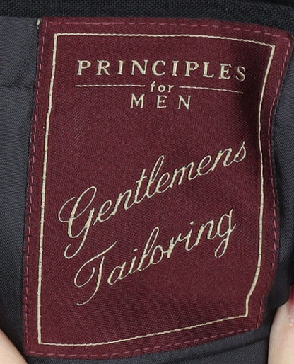 Principles for Men Black Double-Breasted Blazer, 38