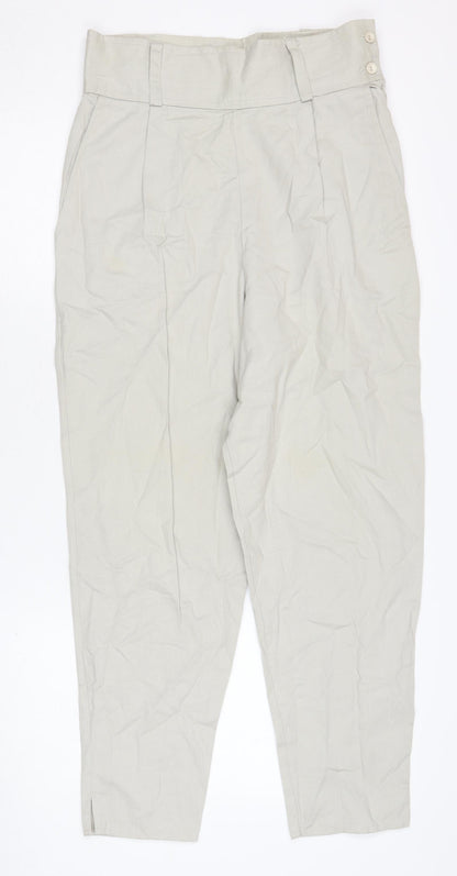 C&A Women's Vintage Beige Trousers, Size 14, Cotton