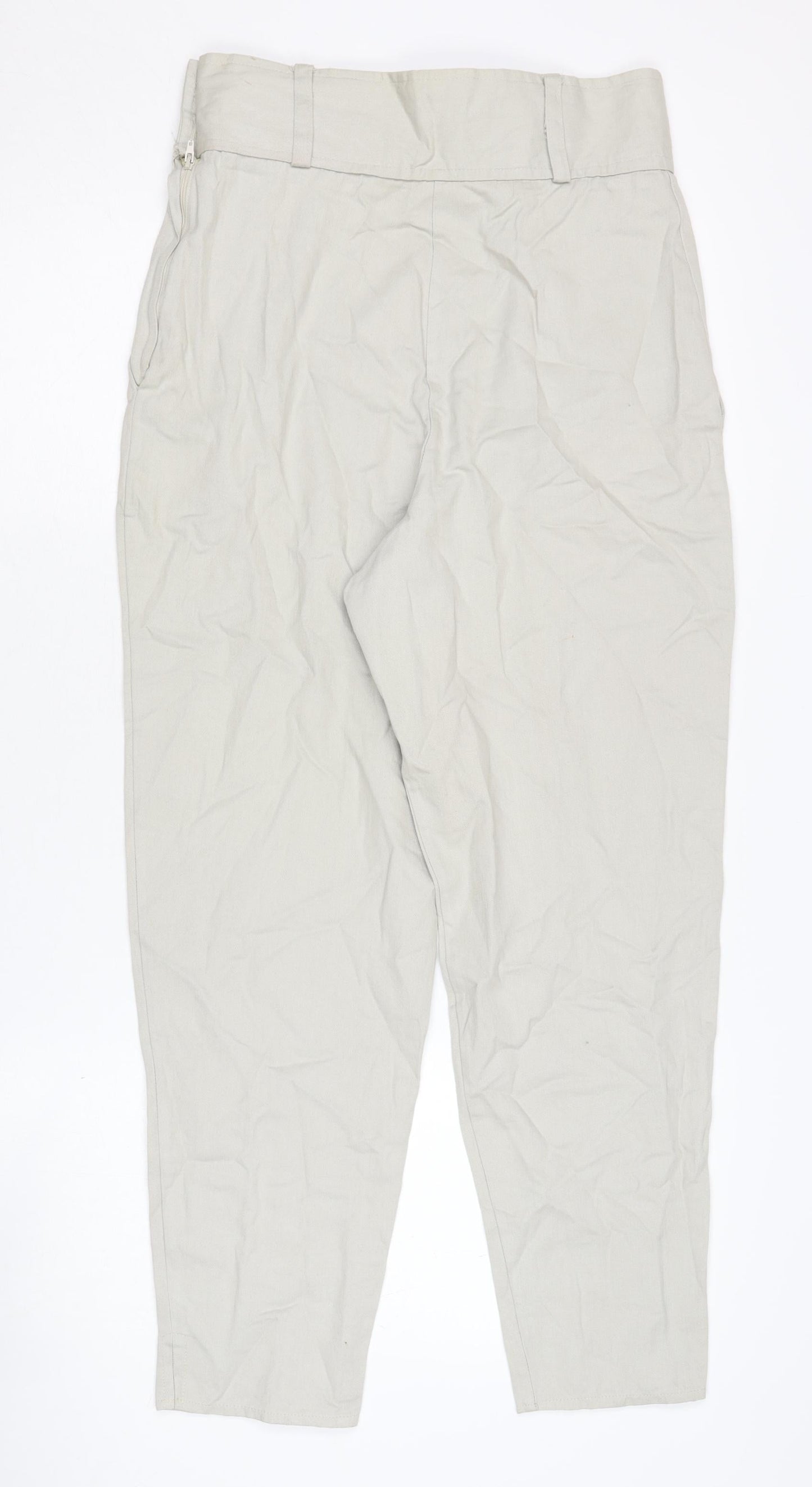 C&A Women's Vintage Beige Trousers, Size 14, Cotton