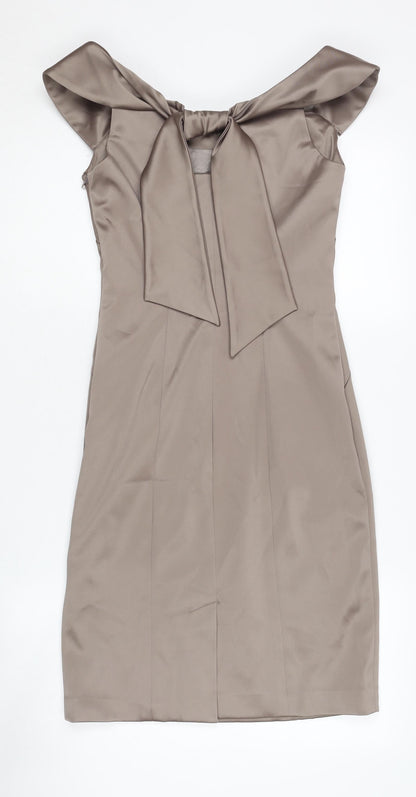 Derhy Women's Beige Off Shoulder Dress Size S